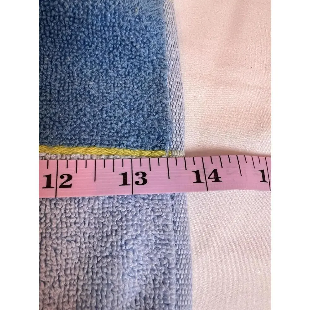 Vintage 1993 Winter Snowflake Hand Towel Blue Green Terry‎ Cloth Grannycore